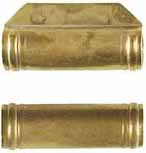 ramrod pipe, brass, forward pipe with lug for pin, deluxe round with ringed ends, for 3/8" ramrod